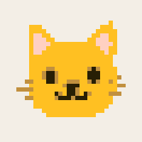 PixelColor uygulama simgesi: piksel bir kedi